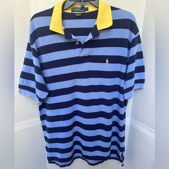 Polo by Ralph Lauren Navy and Light Blue Striped Shirt - Picture 1 of 10